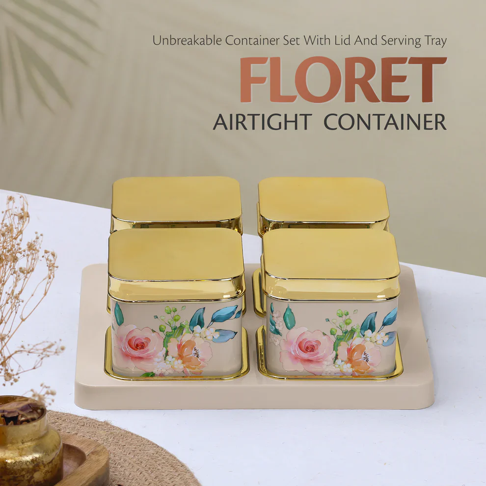 Selvel Polypropylene Utility/serving Container  (Pack of 4, )Floret - Image 3