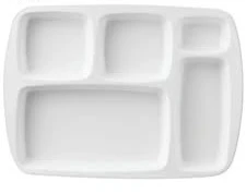 Servewell Dinner 5 Partition/Section Plate white Melamine