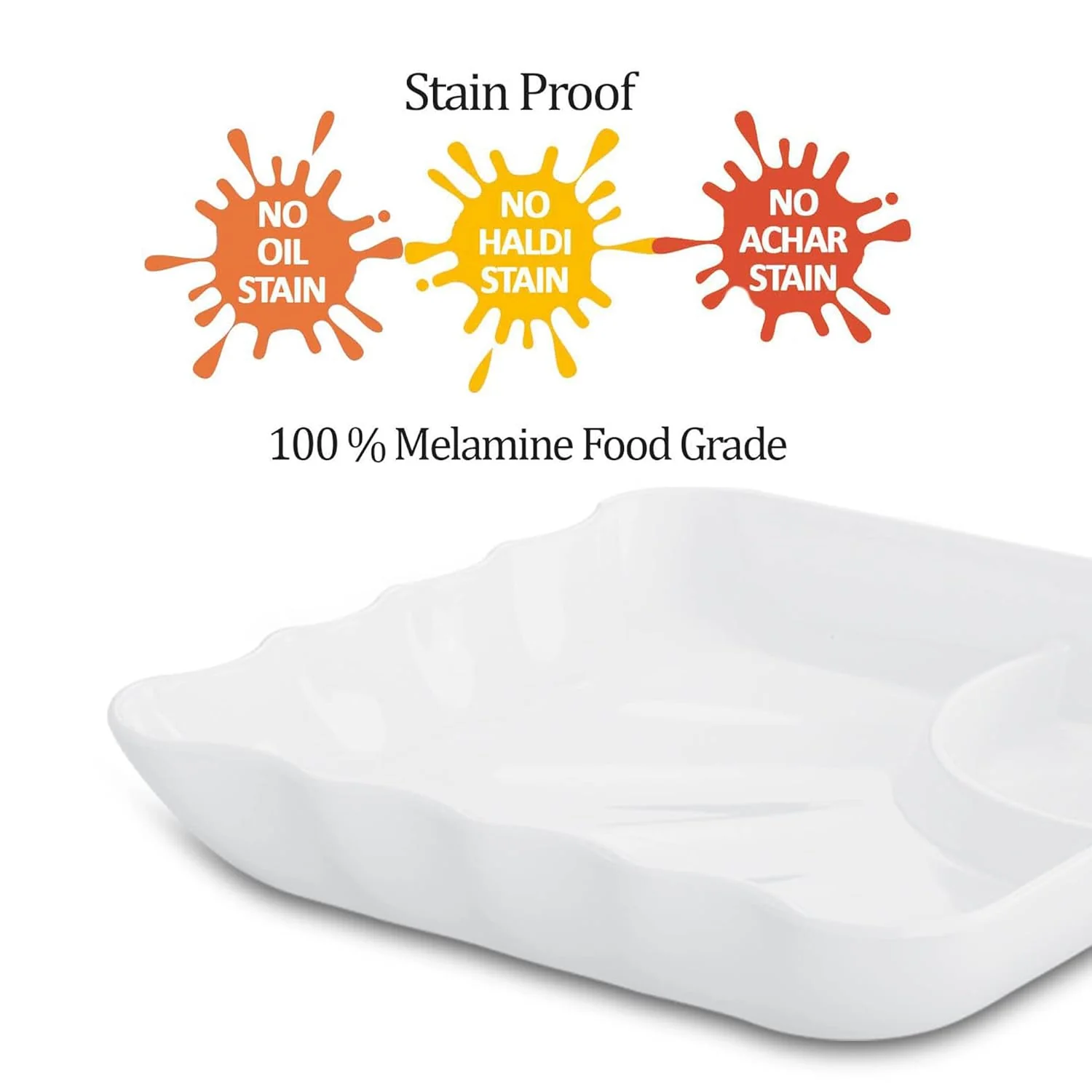 Servewell Melamine Sandwich Plate, 7 Inches, White | Durable | Food Safe | Breakfast | Momos | Serving - Image 4