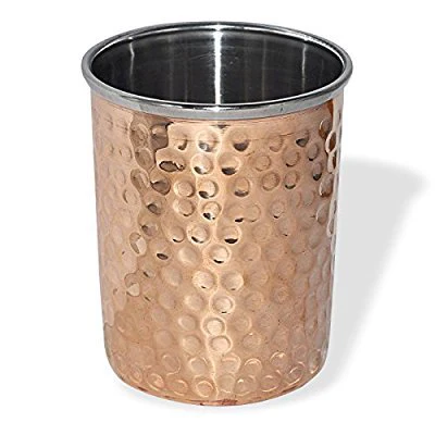 Hammered Copper steel Glass 1pc