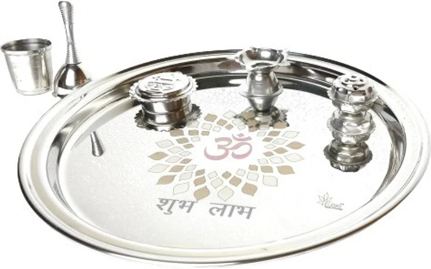 Stainless Steel Pooja Thali 30cm (expo)