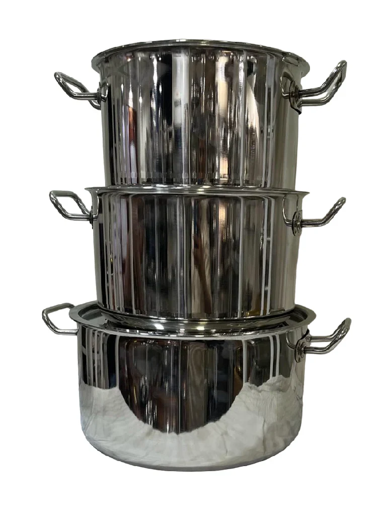 Stainless Steel Cooking Pot & Storing 3 Sizes 26cm, 28cm, 32cm, 5L, 8L, 11L - Image 3