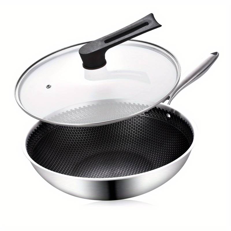 Stainless Steel Wok Non Stick Frying Pan Pot and pans Tri-ply - Image 4
