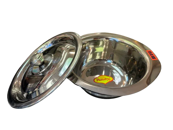 Steel Serving bowl with lid - Image 2