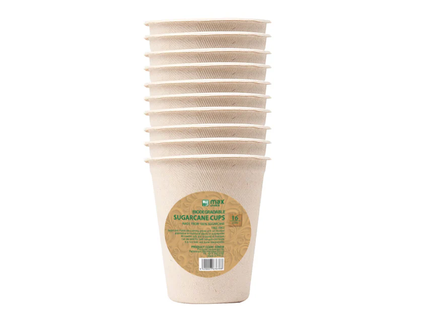 Sugarcane Pulp Cup/ disposable glass 250ml 16pk