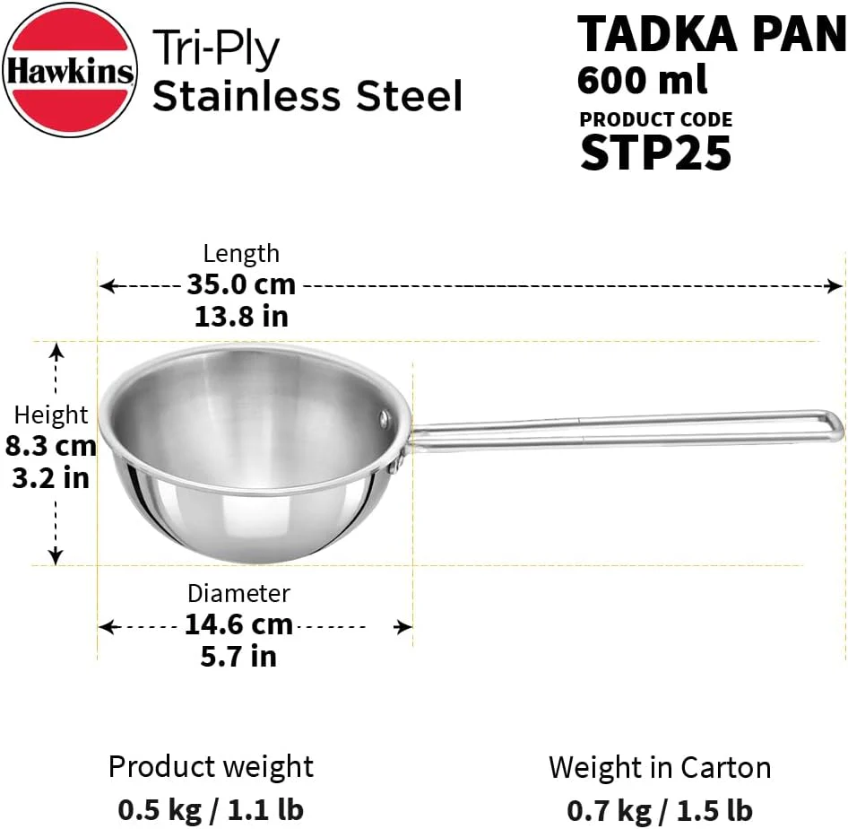 Tadka Pan Stainless Steel Pan, Induction Pan, Silver (STP25) - Image 2