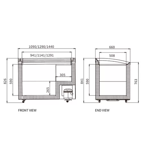Two Sliding Glass Lids Dual Temperature Chest Freezer SD/SC-258/328YH/400Y Product Code: SD/SC-258/328YH/400y - Image 3